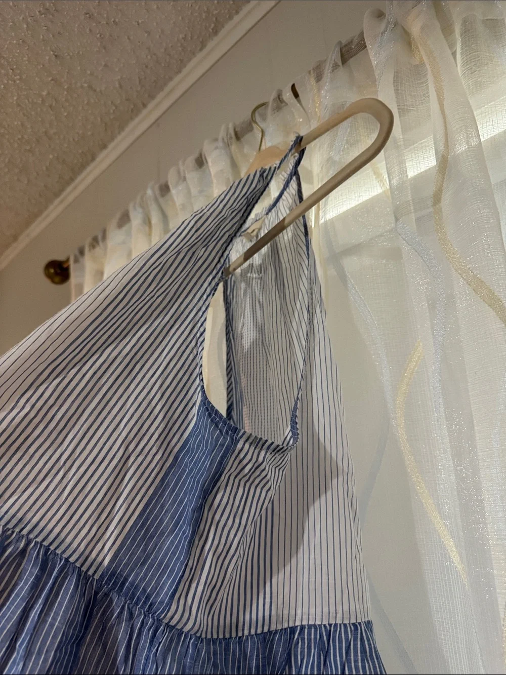 Lucky Brand Blue and White Striped Peasant Top - Picture 4 of 4